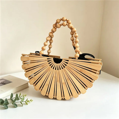 Soleil Bamboo Starburst Half Moon Bag