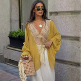 Solene Lace Trim Robe Blouse