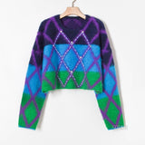 Sophia Lattice Embellished Cropped Sweater - 2 Colors watereverysunday