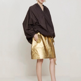 Space Gold Metallic Mini Skirt watereverysunday
