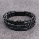 Stainless Multi Ropes Leather Bracelet watereverysunday