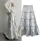 Sylvie Metallic Tiered Maxi Skirt