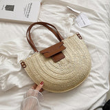 Syria Halfmoon Raffia Shoulder Bags - 2 Colors
