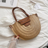 Syria Halfmoon Raffia Shoulder Bags - 2 Colors