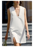 Talia Sleeveless Geometry Cut Mini Dress - 2 Colors watereverysunday