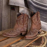 Tallulah Embroidered Western Ankle Boots