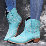 Tallulah Embroidered Western Ankle Boots