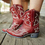 Tallulah Embroidered Western Ankle Boots