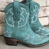 Tallulah Embroidered Western Ankle Boots