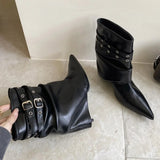 Tamara Pointed Toe Moto Ankle Boots