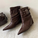 Tamara Pointed Toe Moto Ankle Boots