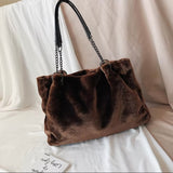 Tara Soft Faux Fur Tote Bag