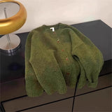 Tasha Retro Green Knit Cardigan