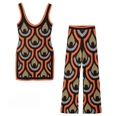 Terra Colorful Knit Tunic and Pants