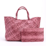 Tezza Serpentine Print Woven Tote Bag - 7 Colors watereverysunday