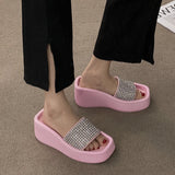 Thierry Rhinestone Sequin Upper Platform Slippers - 2 Colors watereverysunday