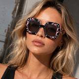 Tomei Rhinestone Square Sunglasses