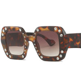Tomei Rhinestone Square Sunglasses