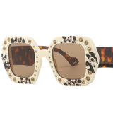 Tomei Rhinestone Square Sunglasses