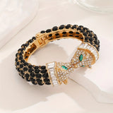 Tori Panther Crystal Cuff Bracelet