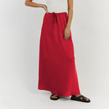 Tossa Draw String Waist Maxi Satin Skirts - 7 Colors watereverysunday