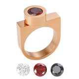 Tri-Color Cubic Zirconia DIY Stainless Steel Rings - 3 Colors watereverysunday