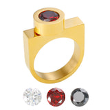 Tri-Color Cubic Zirconia DIY Stainless Steel Rings - 3 Colors watereverysunday