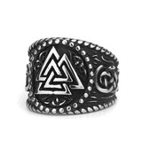 Triangular Dark Steel Rune Ring watereverysunday
