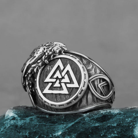 Traingular Rune Triangular Rune Crow Ring watereverysunday