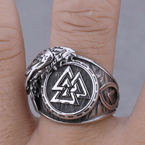 Traingular Rune Triangular Rune Crow Ring