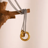 Two Rings Minimalist Pendant Necklace