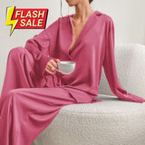 Hillary Oversized Satin Silk Pajama Set - Sale