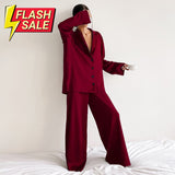 Hillary Oversized Satin Silk Pajama Set - Sale