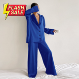 Hillary Oversized Satin Silk Pajama Set - Sale