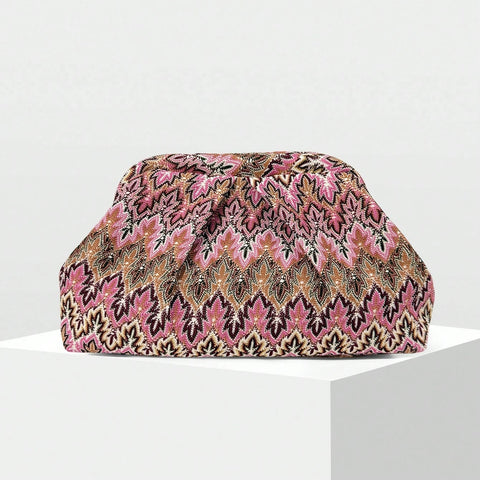 Valentina Chevron Jacquard Boho Clutch