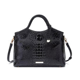 Valentina Croc-Embossed Top-Handle Satchel