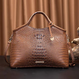 Valentina Croc-Embossed Top-Handle Satchel