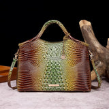 Valentina Croc-Embossed Top-Handle Satchel