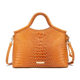 Valentina Croc-Embossed Top-Handle Satchel