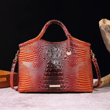 Valentina Croc-Embossed Top-Handle Satchel
