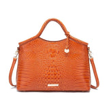 Valentina Croc-Embossed Top-Handle Satchel