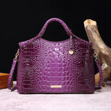 Valentina Croc-Embossed Top-Handle Satchel