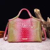 Valentina Croc-Embossed Top-Handle Satchel