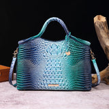 Valentina Croc-Embossed Top-Handle Satchel