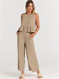 Valerina Casual Linen 2 Piece Top and Pants Set - 8 Colors watereverysunday