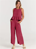 Valerina Casual Linen 2 Piece Top and Pants Set - 8 Colors watereverysunday