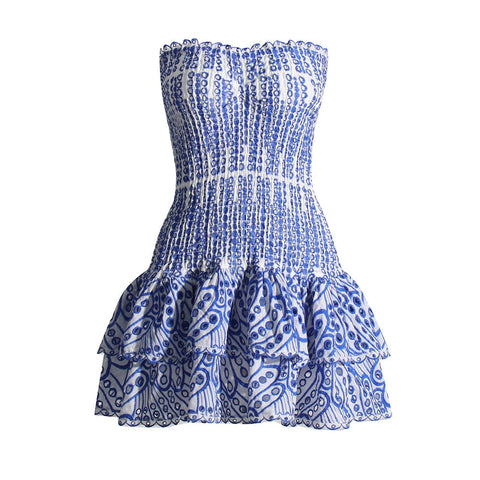Vianca Strapless Eyelet Mini Dresses - 4 Colors Vianca Strapless Eyelet Mini Dresses - 4 Colors