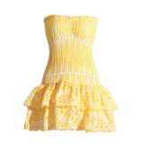 Vianca Strapless Eyelet Mini Dresses - 4 Colors watereverysunday