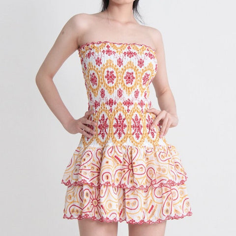 Vianca Strapless Eyelet Mini Dresses - 4 Colors Vianca Strapless Eyelet Mini Dresses - 4 Colors