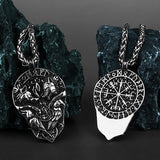 Viking Double Wolf Rune Not Necklace watereverysunday